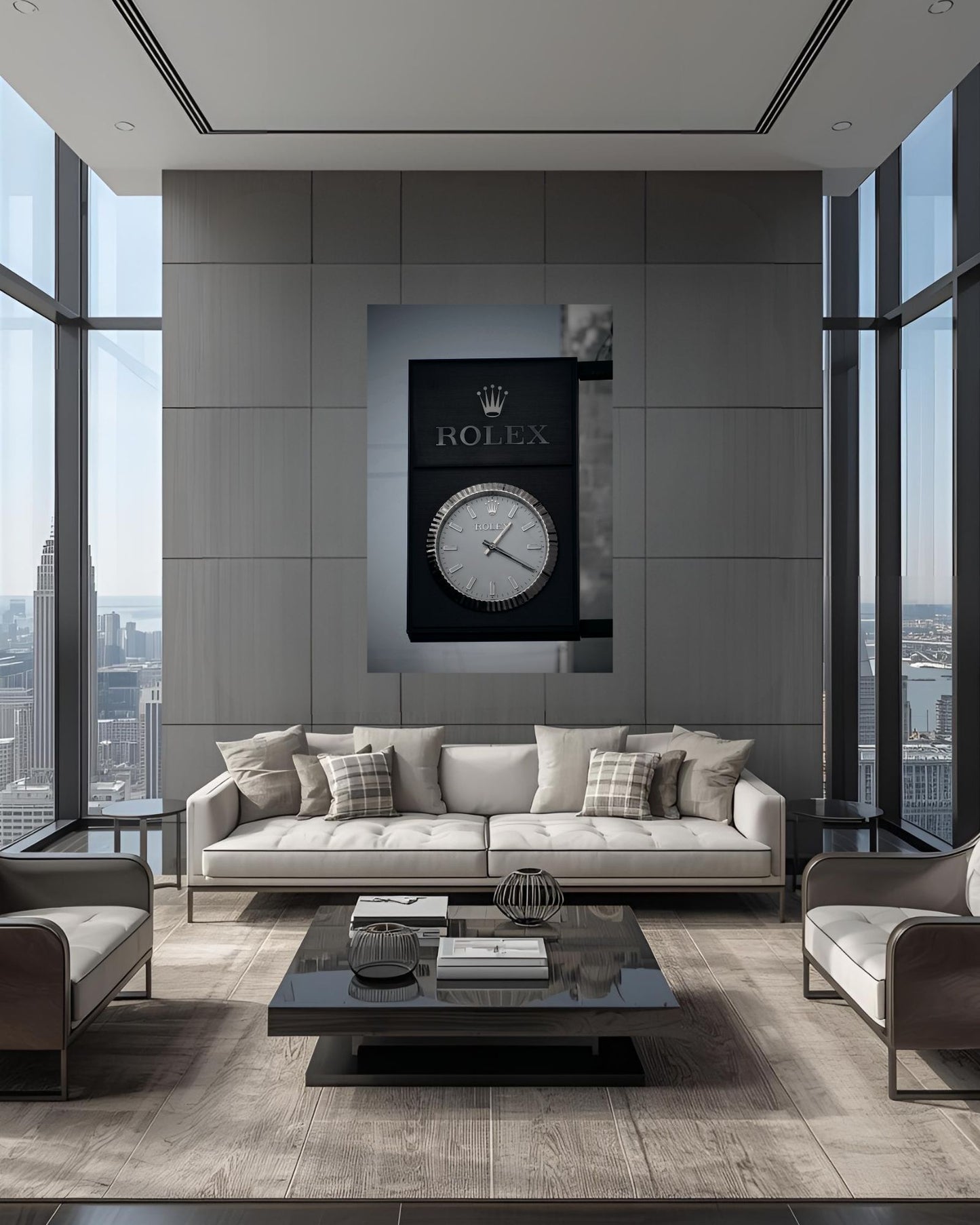 Rolex Store Clock - Wood Print