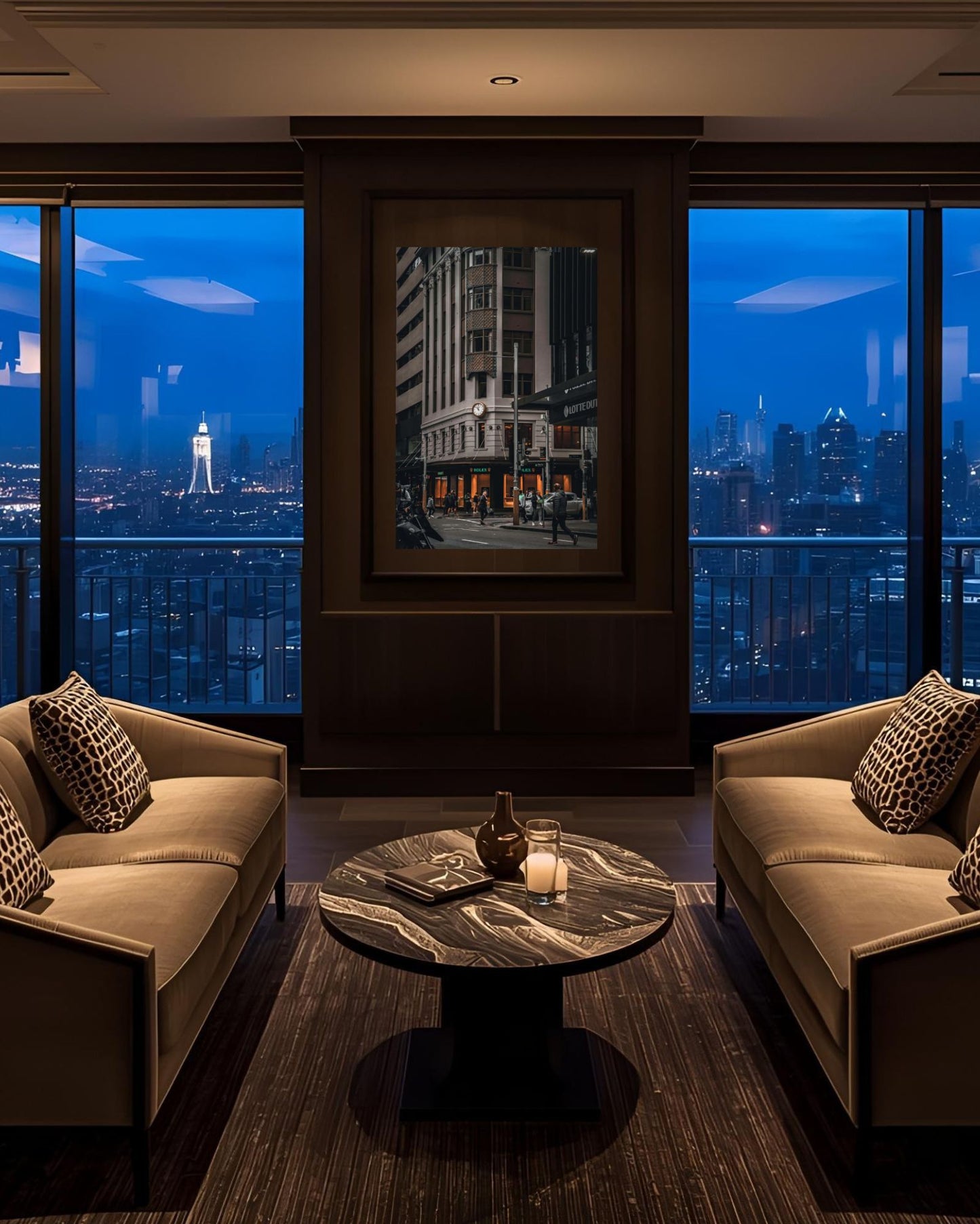 Rolex Store Street Ambiance - Wood Print