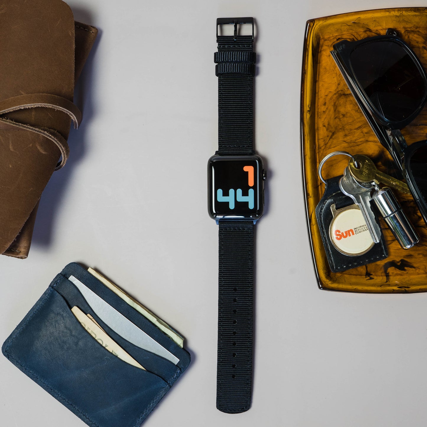 Apple Watch Two Piece NATO® style Black Watch Band