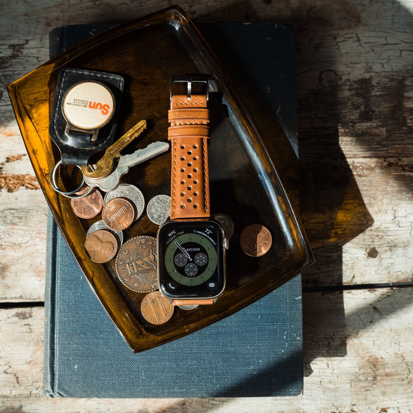 Apple Watch Caramel Brown Racing Horween® Leather Watch Band