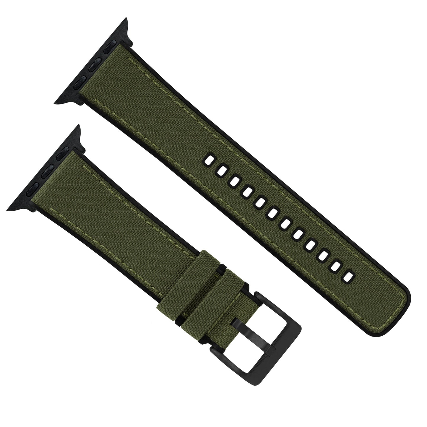 Apple Watch Army Green Cordura Fabric And Silicone Hybrid Watch Band