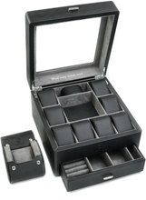 Load image into Gallery viewer, Watch Box with Travel Case - Carbon Black
