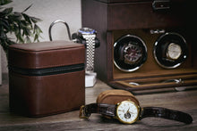 Load image into Gallery viewer, Watch and Jewelry Travel Case - Genuine Leather - Coffee Brown
