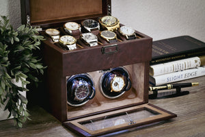 Luxury Watch Winder Box - Coffee Brown