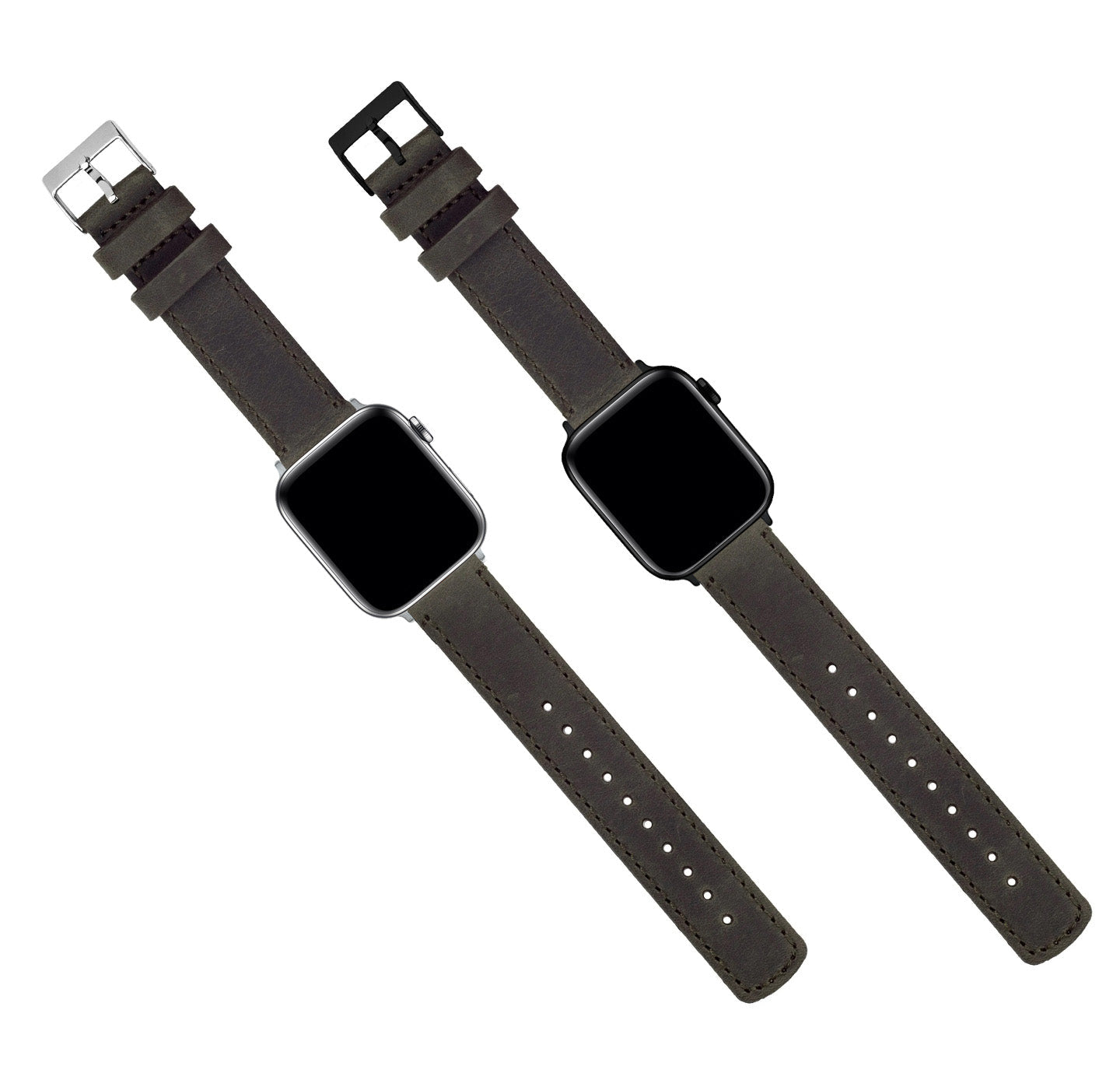 Apple Espresso Leather Stitching Watch Band