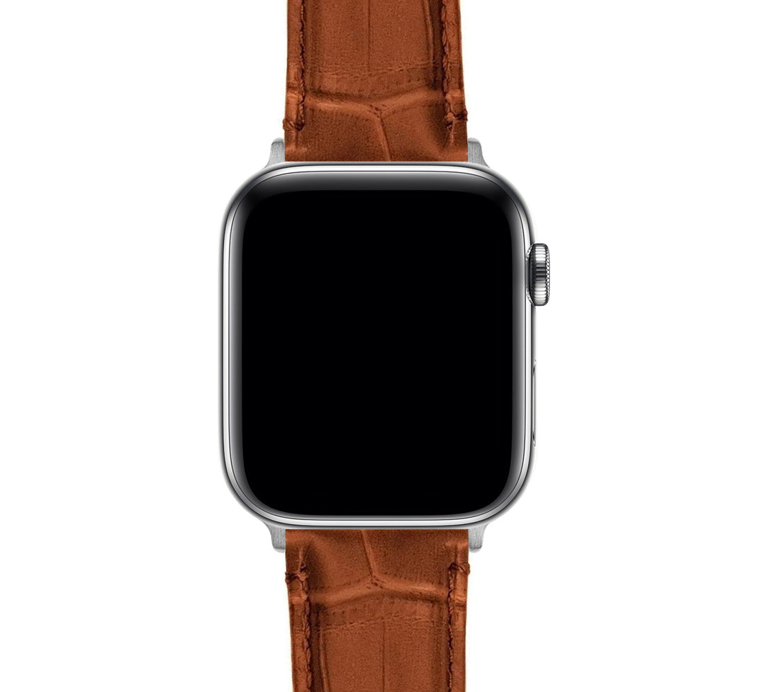 Apple Watch Toffee Brown Alligator Grain Leather Watch Band