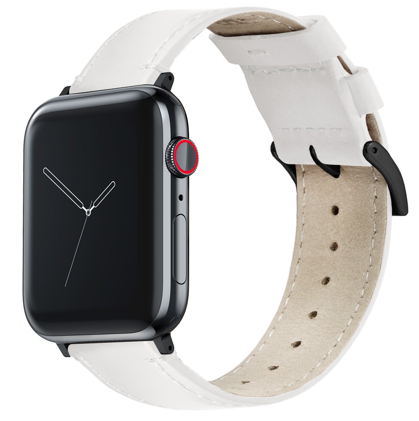 Apple Watch White Leather Stitching Watch Band