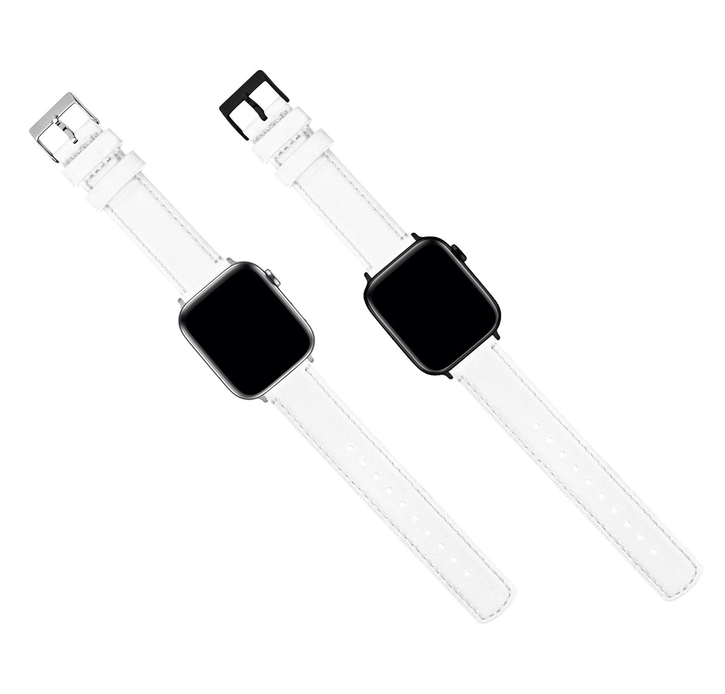 Apple Watch White Leather Stitching Watch Band