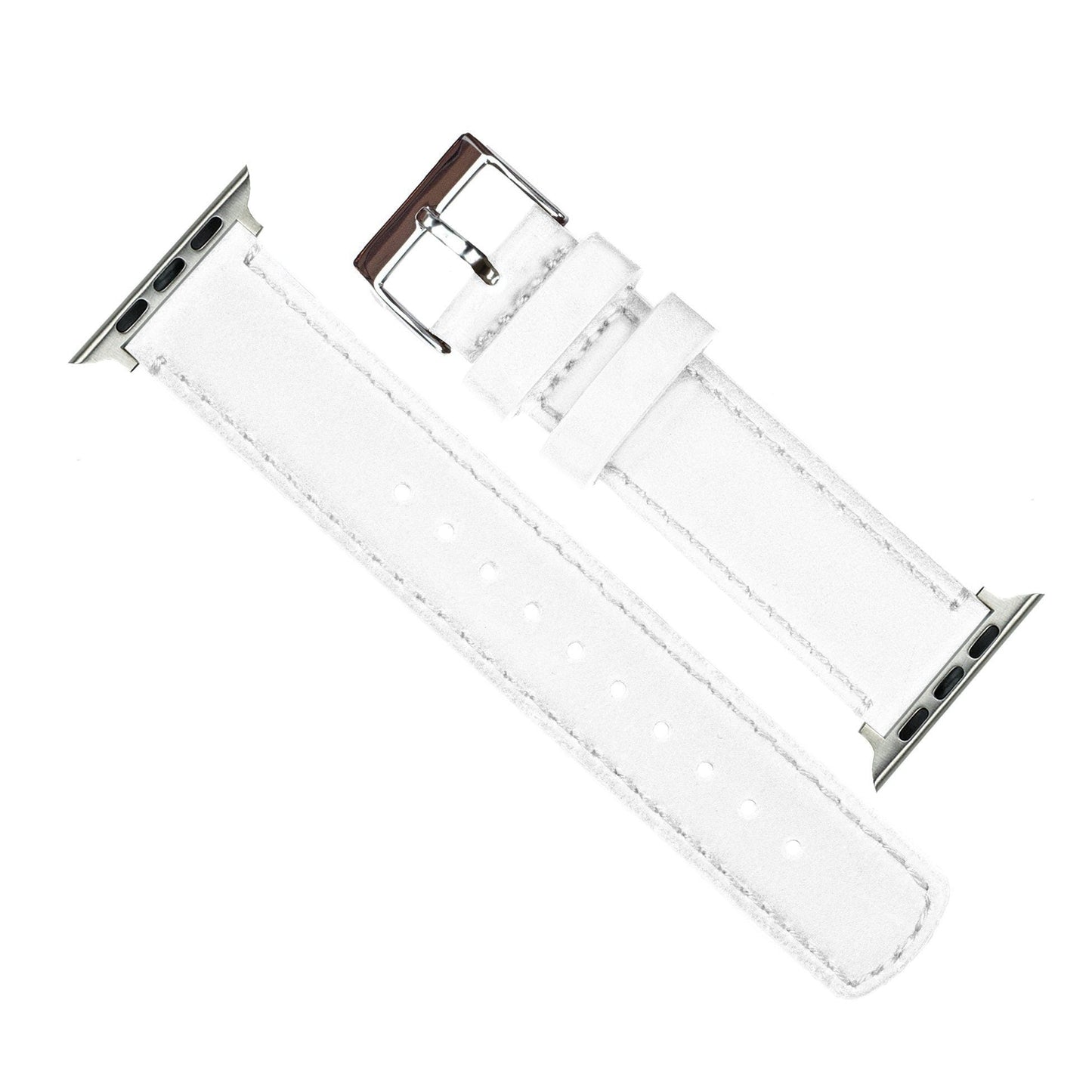 Apple Watch White Leather Stitching Watch Band