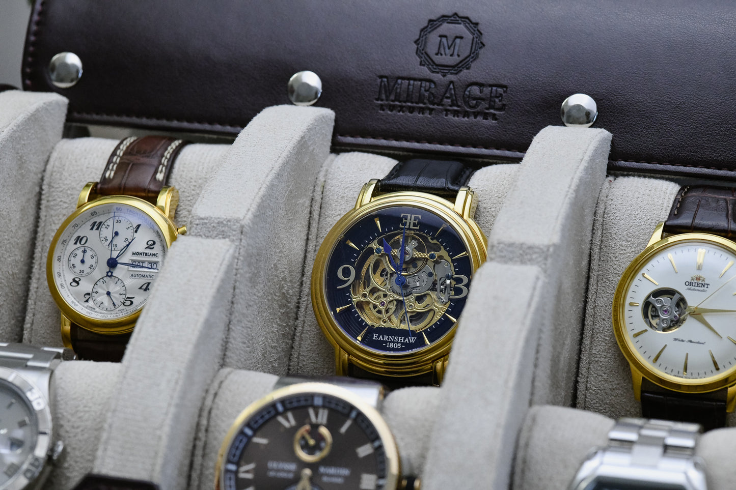 6 Watch Case - Espresso Brown (Ivory White)