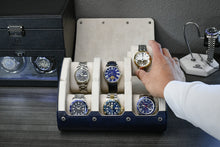 Load image into Gallery viewer, 6 Watch Case - Midnight Blue (Ivory White)
