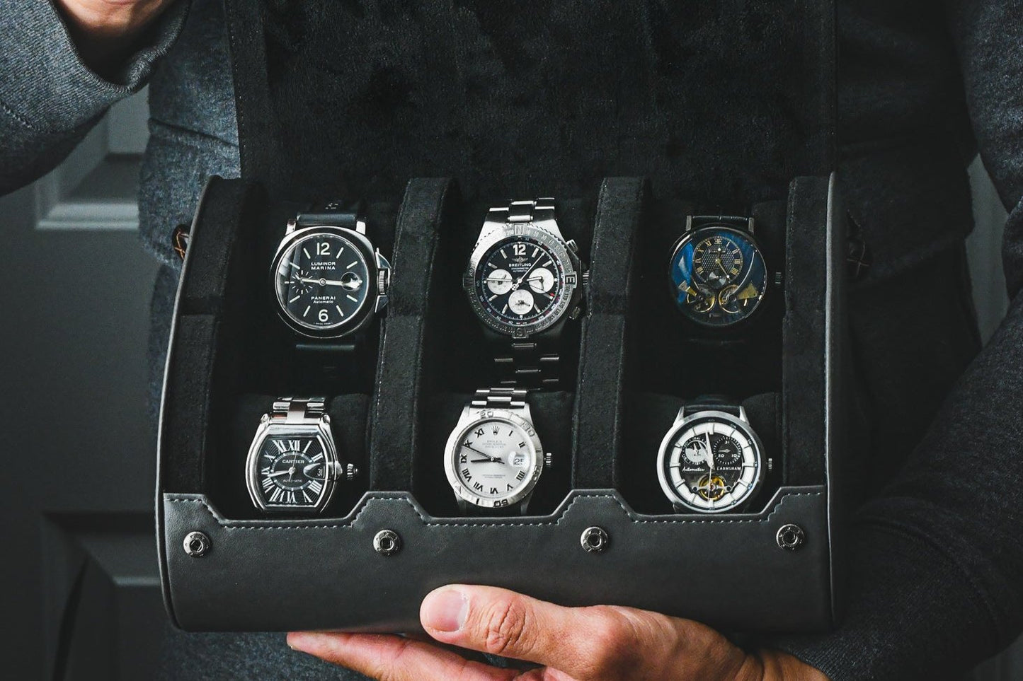 panerai black luminor breitling blue dial cartier watches omega mirage travel accessories