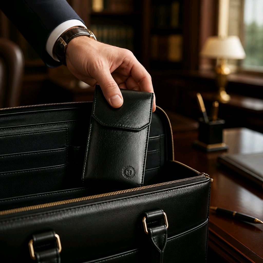 Leather Watch Pouch – Onyx Black
