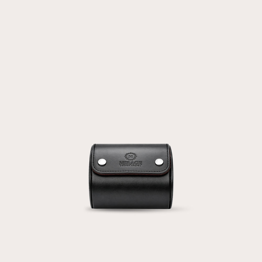 1 Watch Travel Case Vegan Leather Watch Roll (Jade Black)