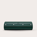 3 Watch Travel Case Vegan Leather Watch Roll (Royal Green - White Interior)