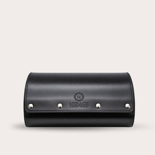 6 Watch Travel Case Vegan Leather Watch Roll (Jade Black)