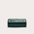 2 Watch Travel Case Vegan Leather Watch Roll (Royal Green - White Interior)