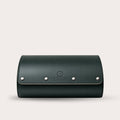 6 Watch Travel Case Vegan Leather Watch Roll (Royal Green - White Interior)