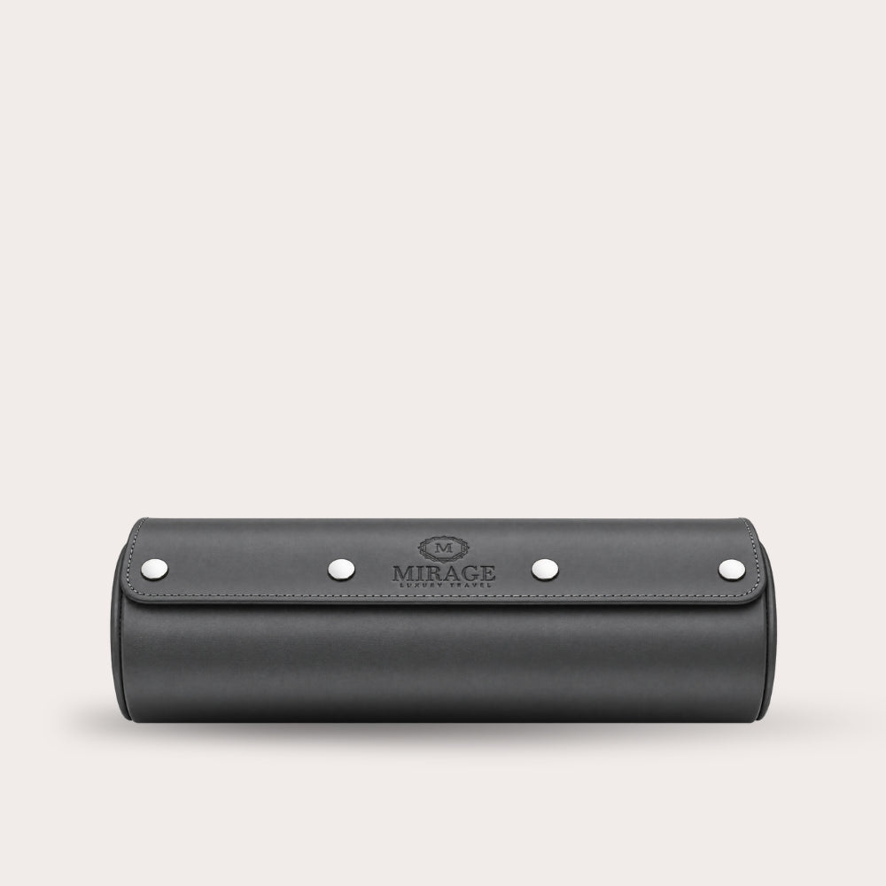 3 Watch Travel Case Vegan Leather Watch Roll (Slate Gray)