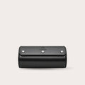 2 Watch Travel Case Vegan Leather Watch Roll (Super Black)