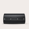 6 Watch Travel Case Vegan Leather Watch Roll (Jade Black - White Interior)