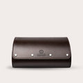 6 Watch Travel Case Vegan Leather Watch Roll (Espresso Brown - White Interior)