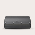6 Watch Travel Case Vegan Leather Watch Roll (Slate Gray - White Interior)