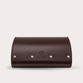 6 Watch Travel Case Vegan Leather Watch Roll (Espresso Brown)
