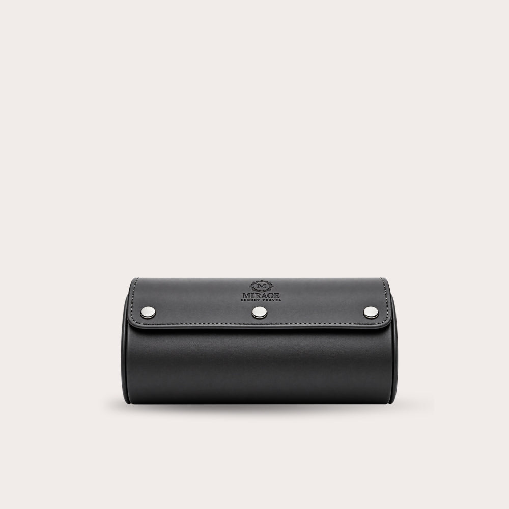 2 Watch Travel Case Vegan Leather Watch Roll (Slate Gray)