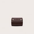 1 Watch Travel Case Vegan Leather Watch Roll (Espresso Brown Ivory White)