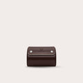 1 Watch Travel Case Vegan Leather Watch Roll (Espresso Brown Ivory White)