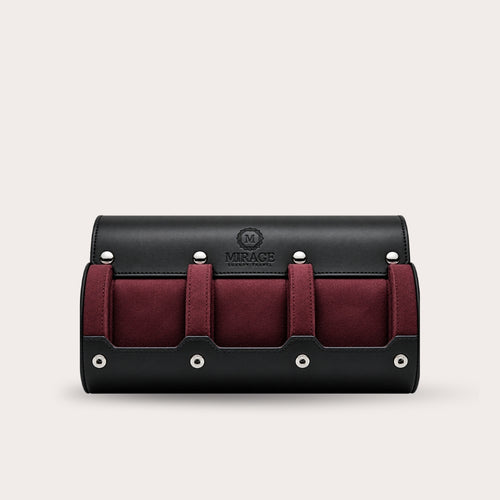 3 Watch Travel Case Vegan Leather Watch Roll (Jade Black)