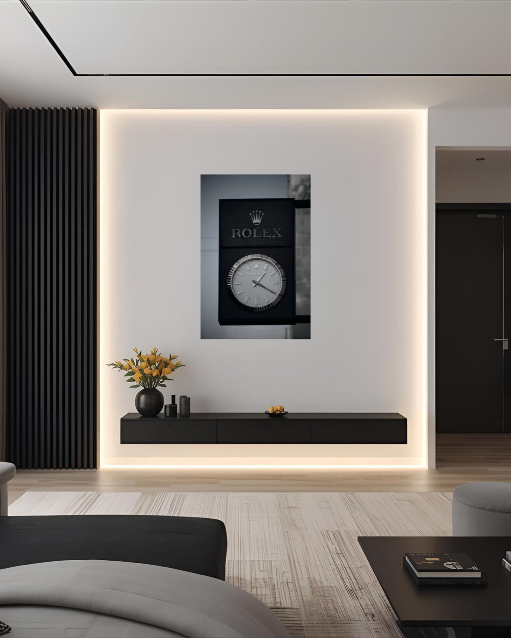 Rolex Store Clock - Wood Print