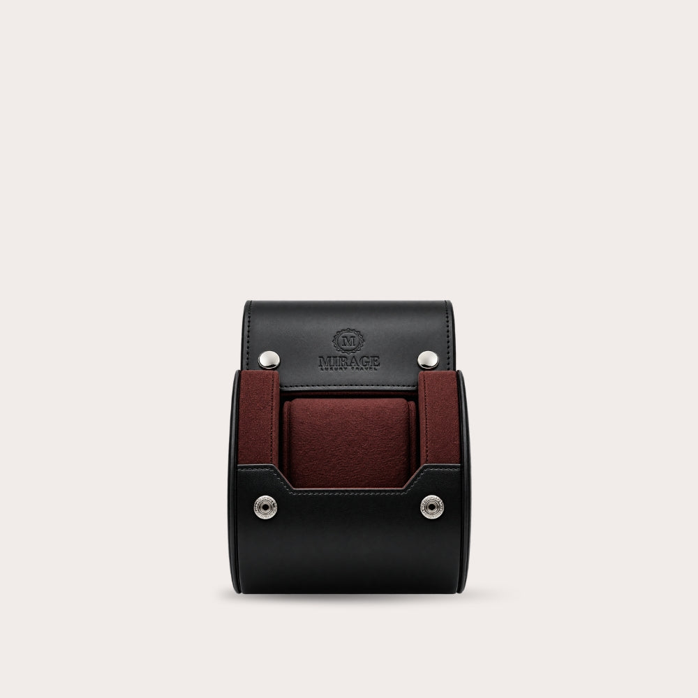 1 Watch Travel Case Vegan Leather Watch Roll (Jade Black)