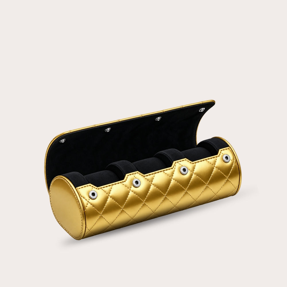 La cassa Mirage Royal Gold da 3 orologi da donna