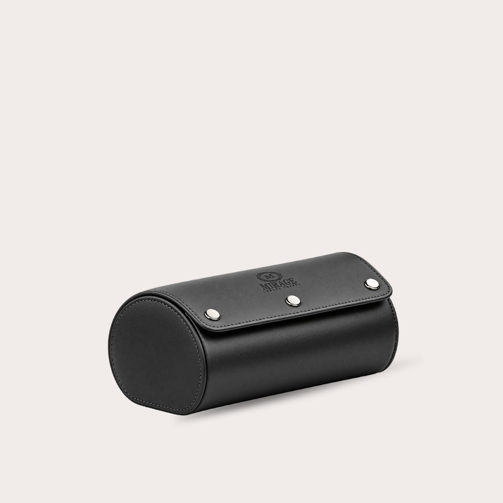 2 Watch Travel Case Vegan Leather Watch Roll (Slate Gray)
