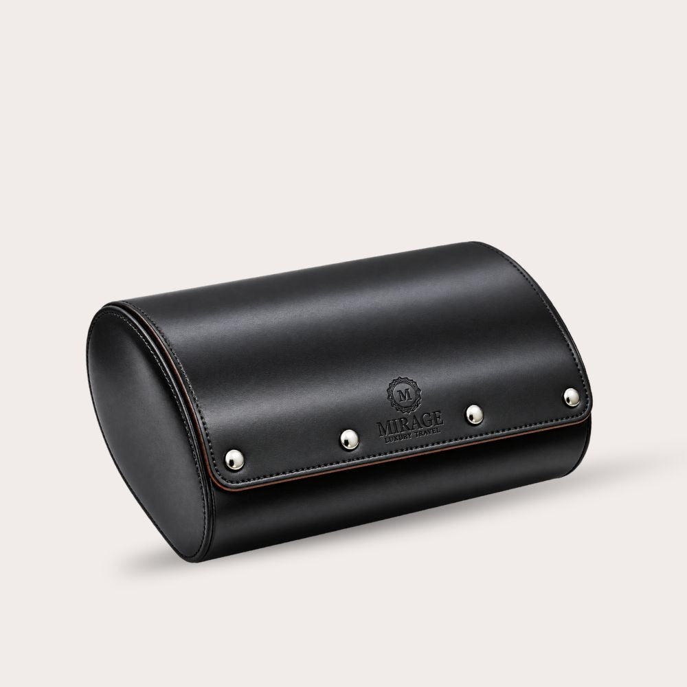6 Watch Travel Case Vegan Leather Watch Roll (Jade Black)