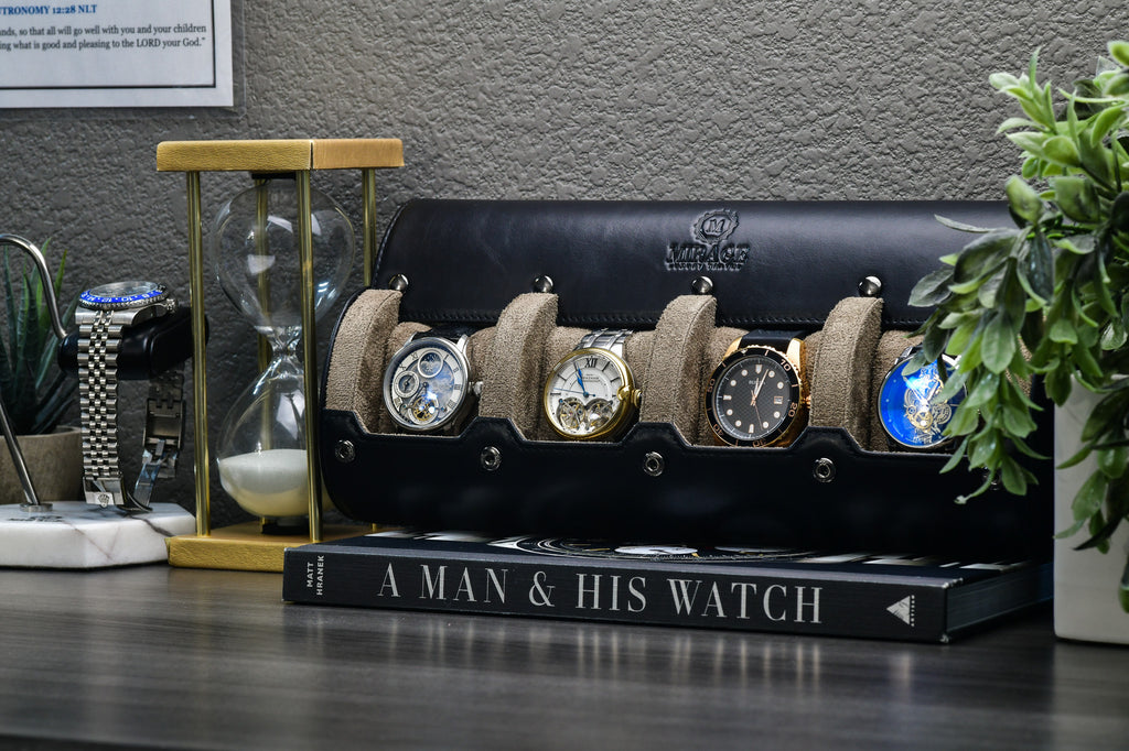 Mirage Watch Winder + 4 Watch Roll Cow Leather (Bundle Offer)