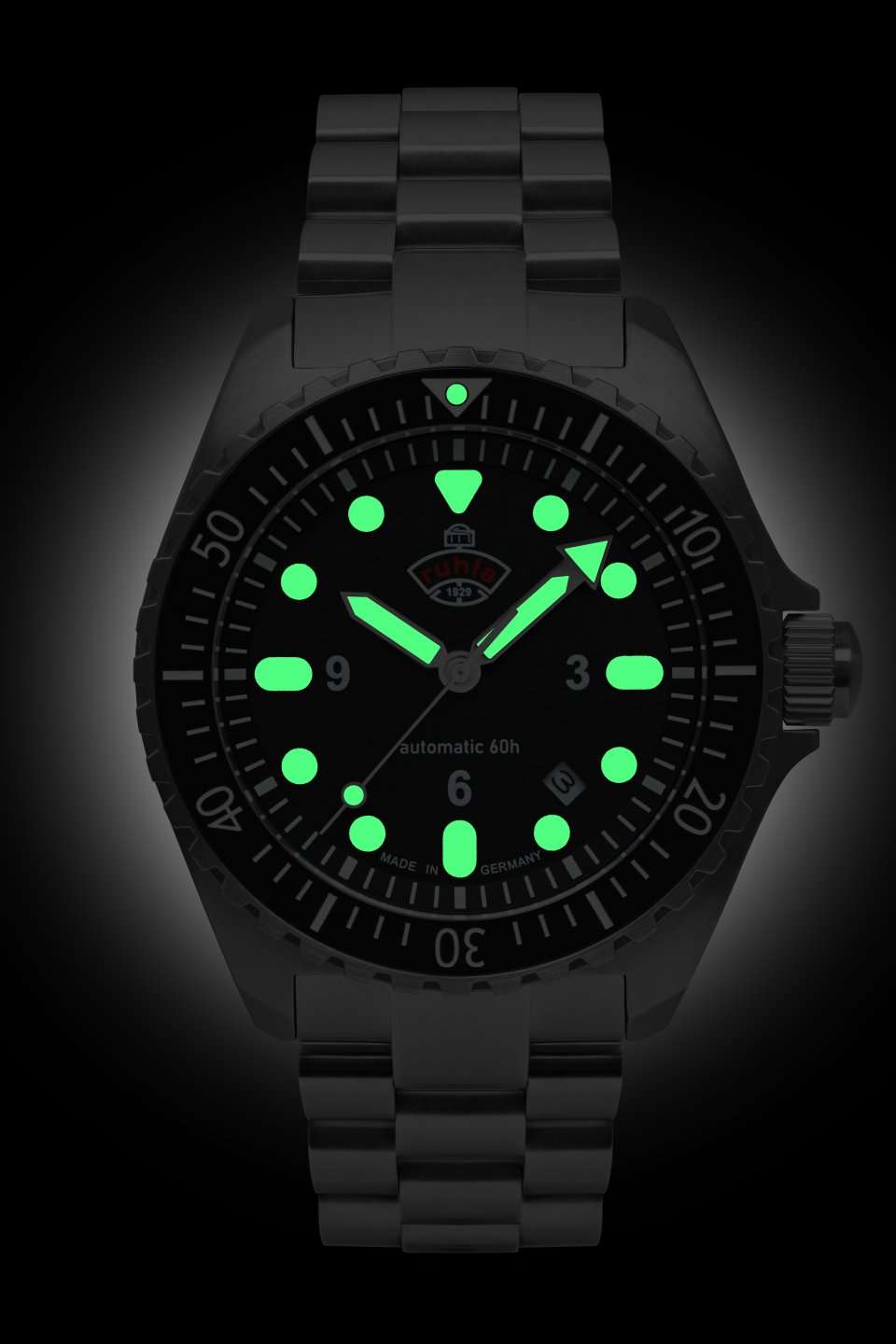 NVA Kommando Minentaucher Black / Black Strap | Black Dial
