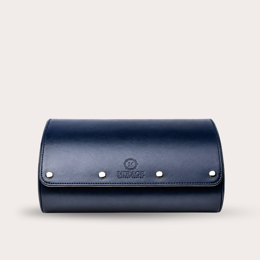 6 Watch Travel Case Vegan Leather Watch Roll (Midnight Blue)