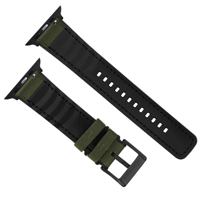 Apple Watch Army Green Cordura Fabric And Silicone Hybrid Watch Band