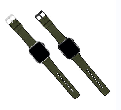 Apple Watch Army Green Cordura Fabric And Silicone Hybrid Watch Band