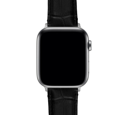 Apple Watch Black Alligator Grain Leather Watch Band