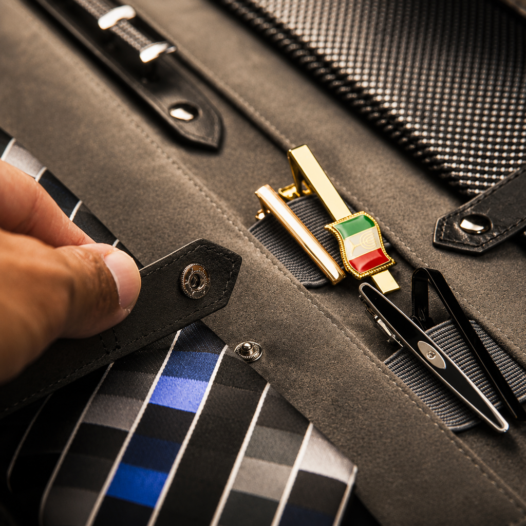 Tie Case for Travel - Graphite Black