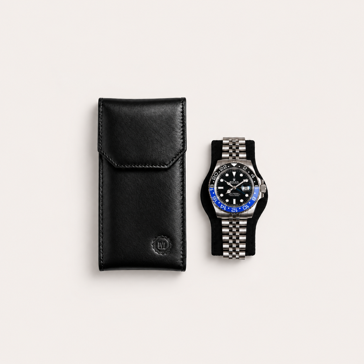 Leather Watch Pouch – Onyx Black