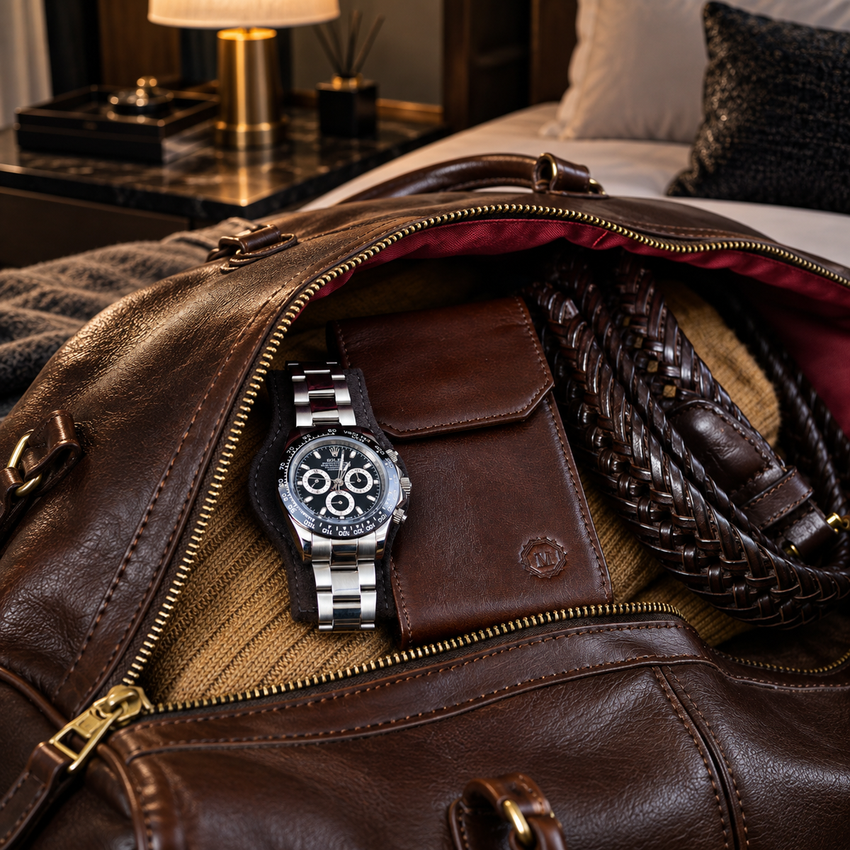 Leather Watch Pouch – Saddle Brown