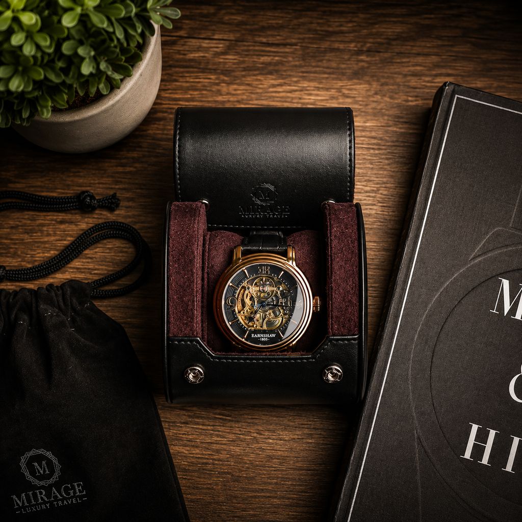 1 Watch Travel Case Vegan Leather Watch Roll (Jade Black)