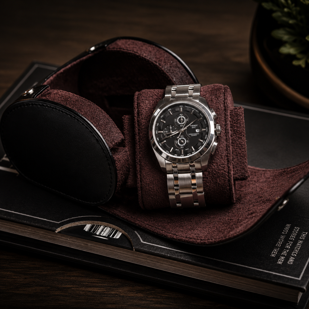 1 Watch Travel Case Vegan Leather Watch Roll (Jade Black)