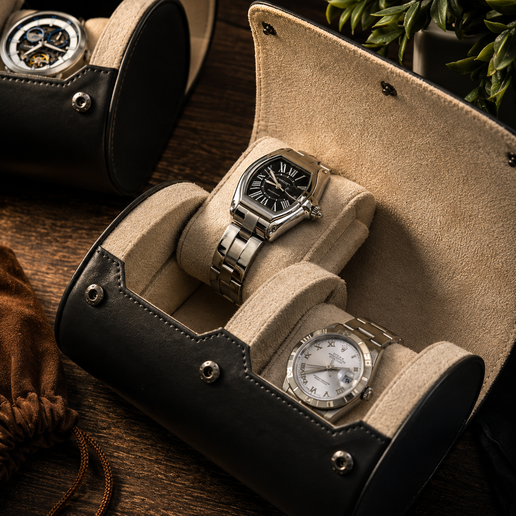 Porte-montres gris ardoise - 2 montres