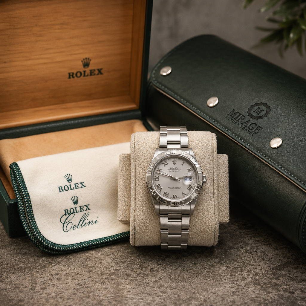 3 Watch Travel Case Vegan Leather Watch Roll (Royal Green - White Interior)